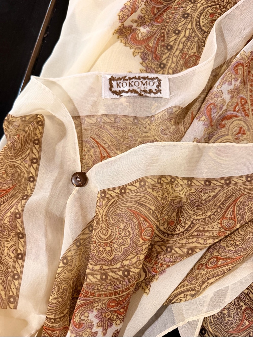 Cream Paisley Sheer 7 Way Scarf